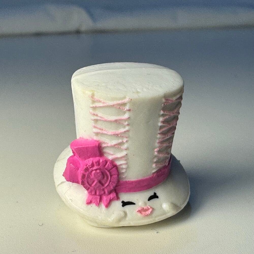 Shopkins Figurine Toni Topper Season Three RARE White Neon Pink Celebration